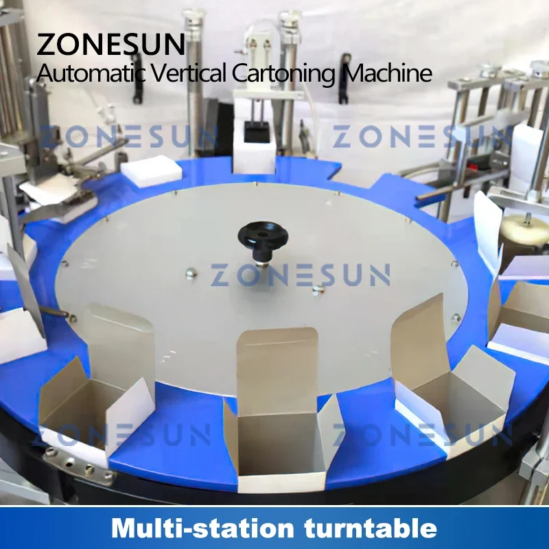 ZONESUN Automatic Carton Boxing Packaging Machine All In One Turntable Cosmetic Bottle Tube Packing Hand Cream ZS-ZHJ50D