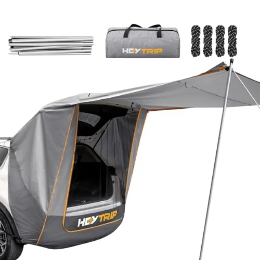 

Upgraded SUV Tailgate Tent with Poles and Stakes Stable Awning Car Camping Tent, Waterproof Windproof Hatchback Shelter, Univer