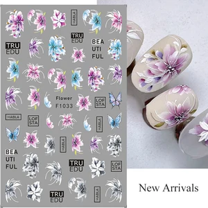 3d çıkartmalar tırnak sanat, çiçek, mor, çiçek, çiçek, kelebek, çıkartma, etiket, dövme, ayak, 6 Büyük satış, dövme tasarımı, iblis avcısı, - 2 numara