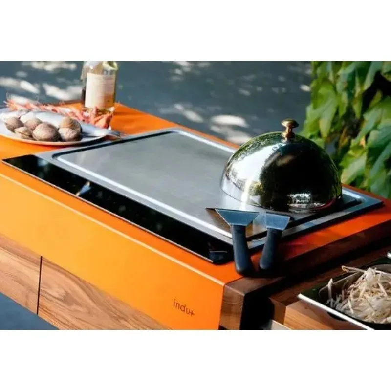 Commercial Electric Induction Teppanyaki Grill Built-In Modular Cooking Equipment for Restaurant Japanese Table Grill