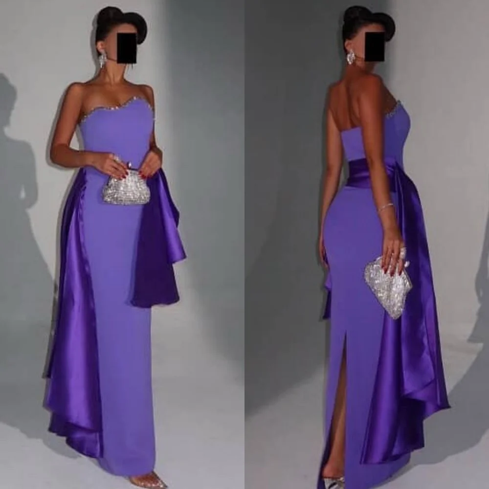 Vestidos largos sin tirantes con pliegues de diamantes de imitación, Jersey clásico personalizado de alta calidad, vestidos para ocasiones a medida, tallas disponibles