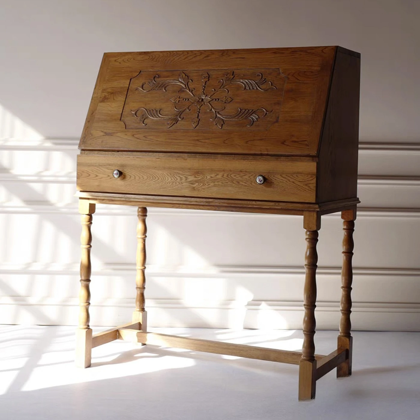 French solid wood dresser, dressing bench, small apartment, home desk and chair, combination bedroom display cabinet, storage ca