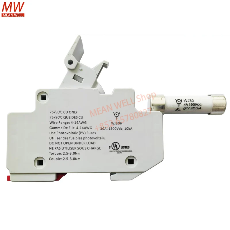 Power supply accessories 4A1500VDC High Voltage DC Fuse WJ30-4_WJ30-H Solar Photovoltaic Fuse