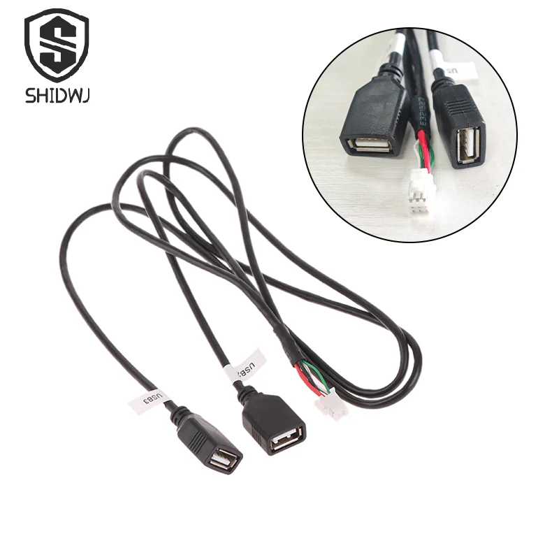 Pro Multimedia Car Player Wire Harness Plug Connector 6Pin Dual USB Interface Cable Adapter For Android Radio Navigatio