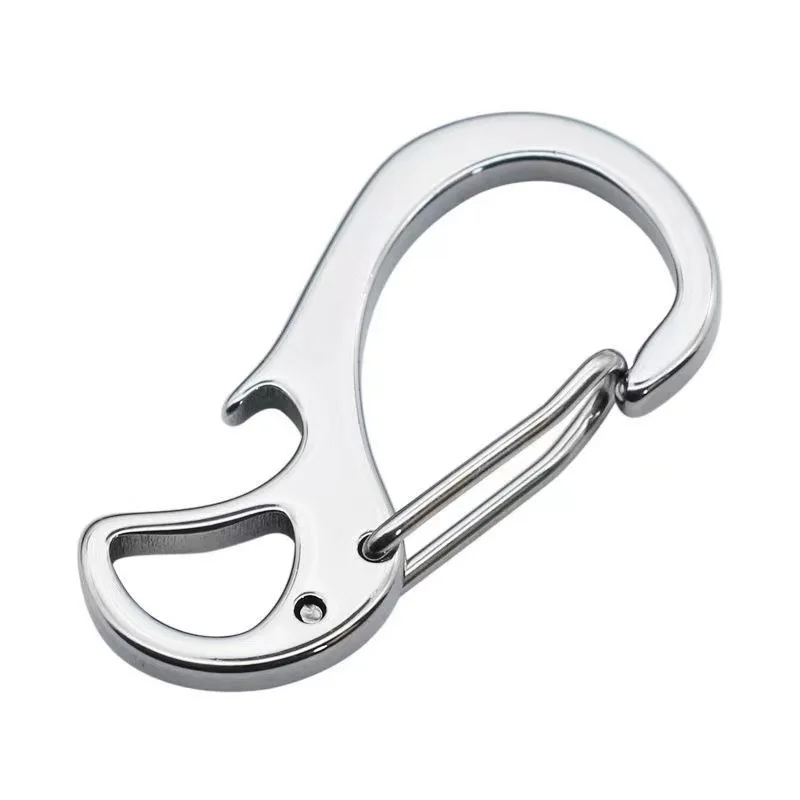 

2pcs 304 Stainless Steel Mini Bottle Opener Waist Buckle Outdoor Mountaineering Hook Beer Keychain Backpack Quick Lock Accessory