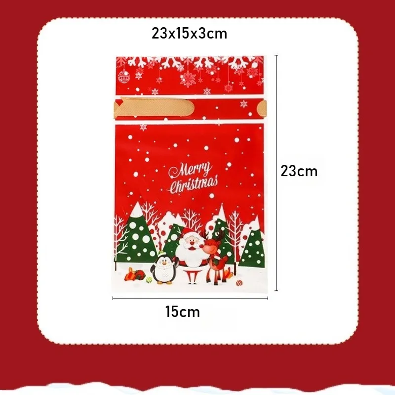 Frohe Weihnachten Süßigkeiten Tasche Santa Geschenk Tasche Schneeflocke Kordelzug Tasche Weihnachtsdekorationen für Zuhause Neujahr 2025, Weihnachtsgeschenke – Detail 1