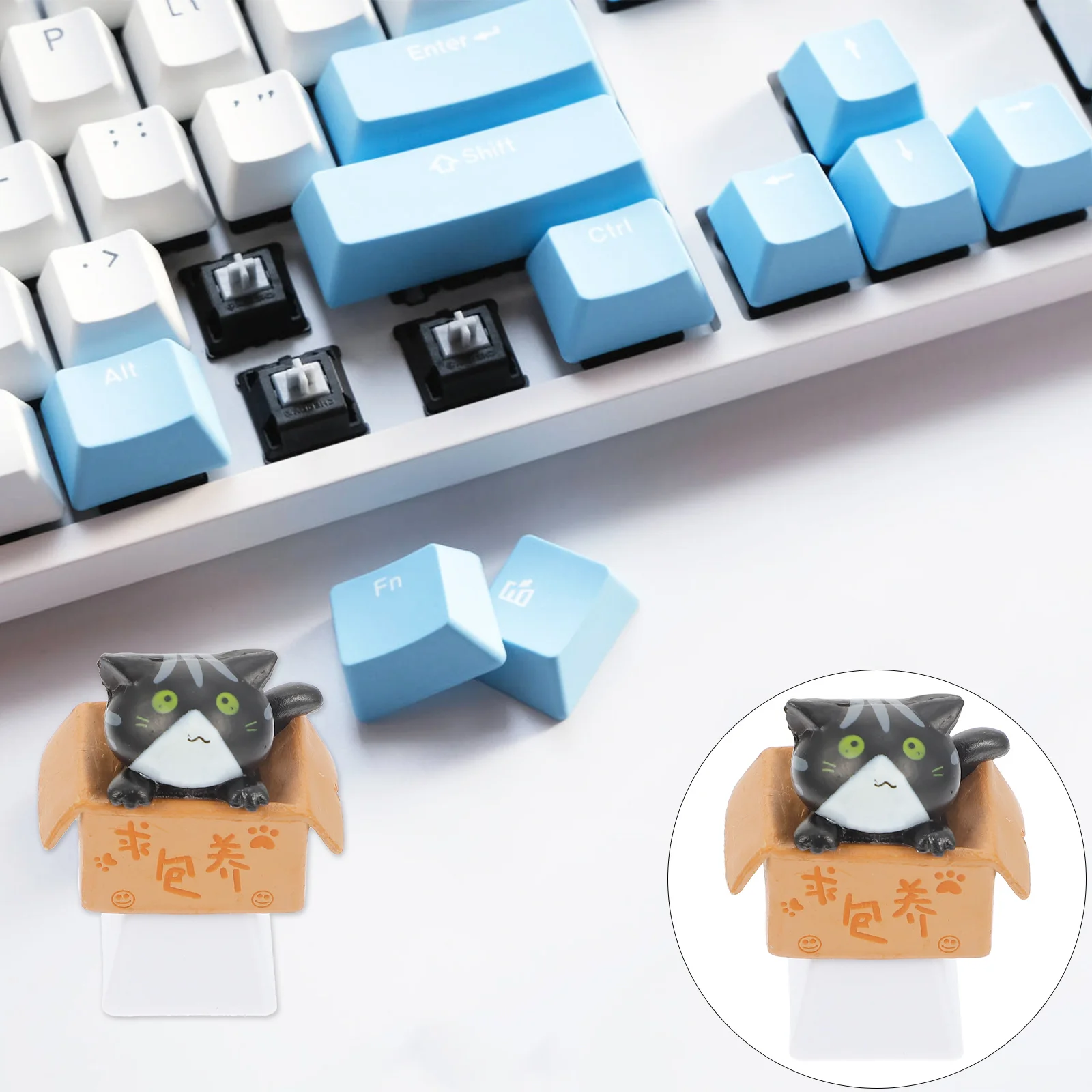 

Pbt Key Caps R4 Profile Cat Theme DIY Personalized Decorative Replacement for Mechanical Keyboard Accessory Key Caps