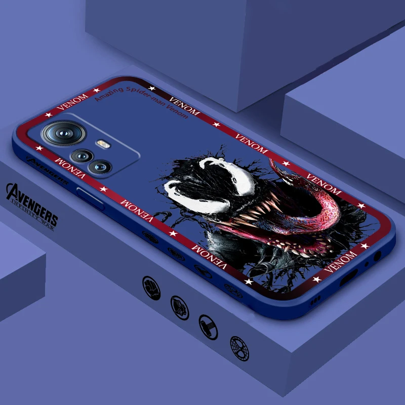 Marvel Venom Red Art Cool Liquid Left Rope For Xiaomi Mi 14 13T 13 12T 12 11T 11i 11 A3 10T 10 9 Pro Lite Ultra 5G TPU