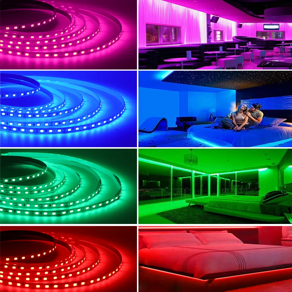 12V 24V LED Strip Neon Lights 5M 2835 SMD LED Lights Strips IP67 Waterproof RGB LED Tape White Warm White Flexible Luces Led