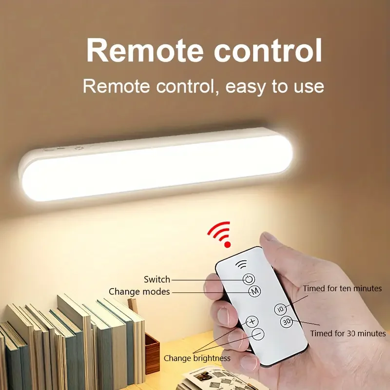 1pc 10.23inch/16.4inch Rechargeable Wireless LED Touch Sensitive Light With Remote Control Magnetic Mounted In Cabinet Lighting