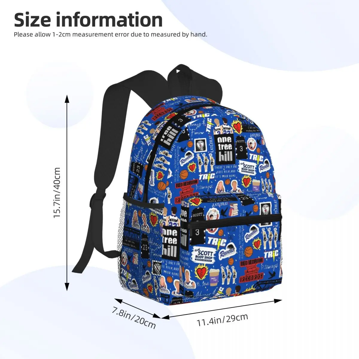 One Tree Hill Collage Vintage TV-Inspired Fan Art Design Student Backpack School Bag Hiking Travel Daypack Bookbag Shoulder Bags