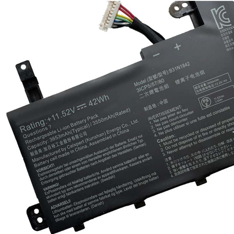 Laptop Battery B31N1842 0B200-03440000 For VivoBook 15 Series F513EA K513E KM513UA M513IA S513EA S531F S533UA X513EA X531FA