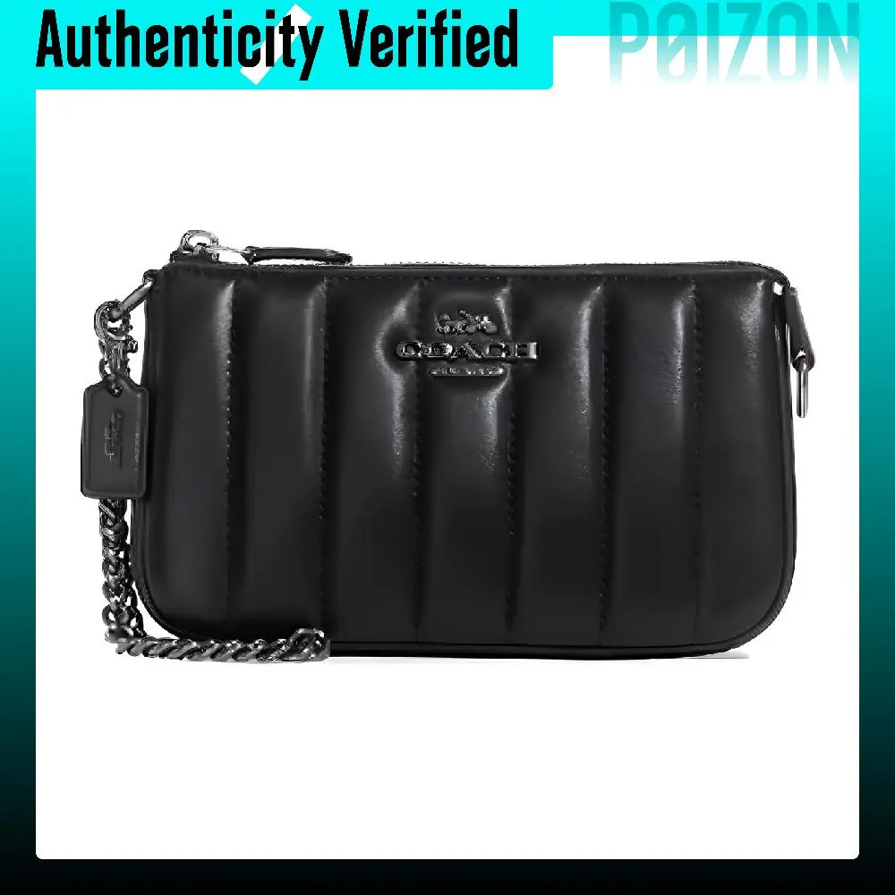 COACH Nolita Nappa Leather With Smooth Texture Pochette, Shoulder Bag Clutches Small Women's Black C8302-QBBK