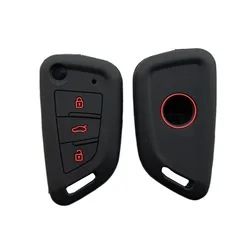 Silicone Car Key Cover Case for Universal 3 Buttons VVDI2 Wire Flip Key for Xhorse MINI Key Programmer VVDI Keychain Accessories