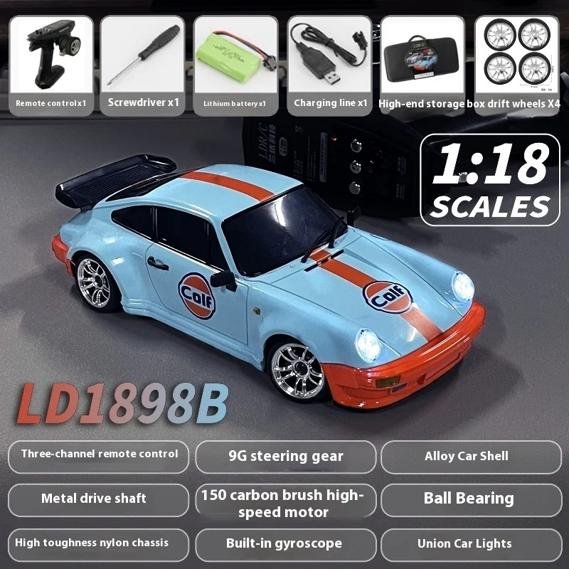 

High-Speed Rc Car Metal Shell Built-In Gyro Drift Remote Control Toy Gtr Model Ld1898 Fast Precision Drifting Action Figure