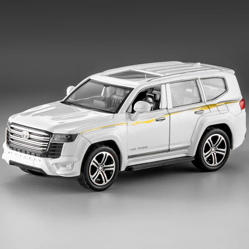 1:32合金ダイキャストランドクルーザーモデルおもちゃ車、6ドア開閉式SUV、ライトミュージック付きプルバック車両、幼児向けキッズギフト