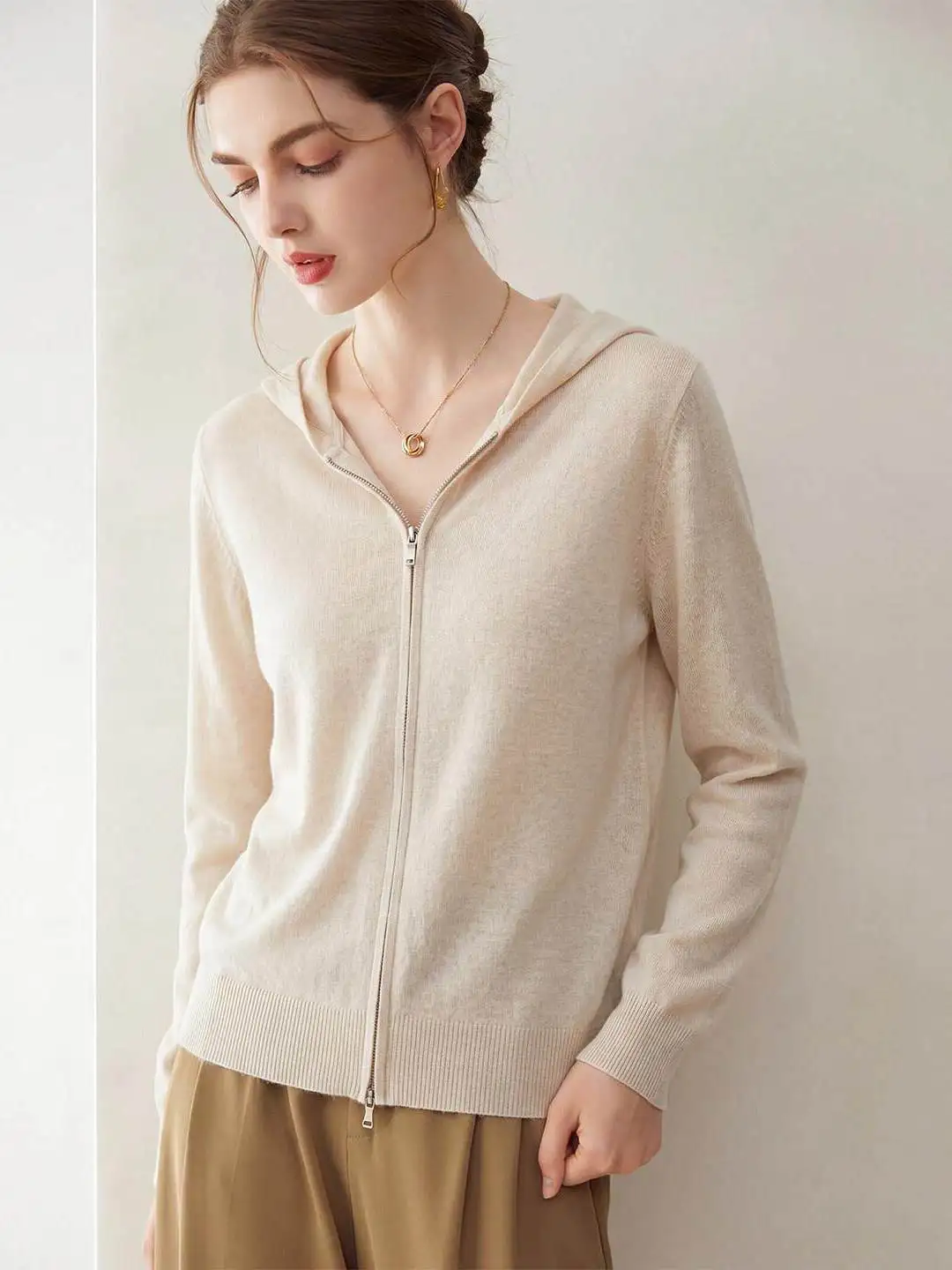 Summer Hanflax Hooded Sun Protection Double Zipper Knitted Cardigan Women's Lightweight Breathable Air Conditioning Shirt Out...
