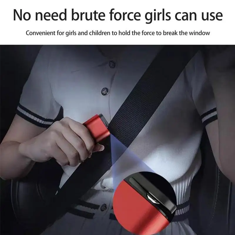 2 In 1 Dual-Hamer Antislip Legering Auto Veiligheidshamer Gordelsnijder Met Auto Telefoonnummer Kaart Auto Ruit Breker Tool Escape