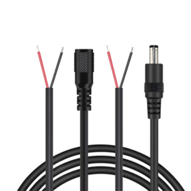 DC Power Pigtail Cable, macho e fêmea conector, DIY fio Plug, Jack adaptador para CCTV, câmera, monitor, Painel Solar, 5.5x2.1mm, J17, 20AWG