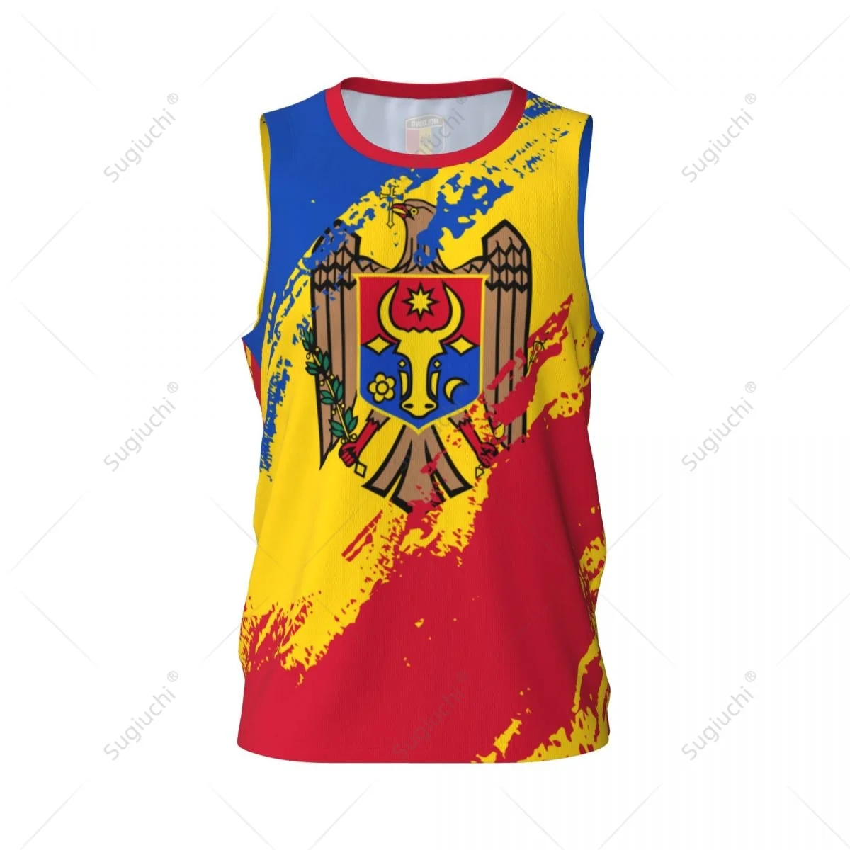 Men Basketball Sports Moldova Flag Running Fitness Multifunction Sleeveless shirt Custom Name Nunber Exclusive