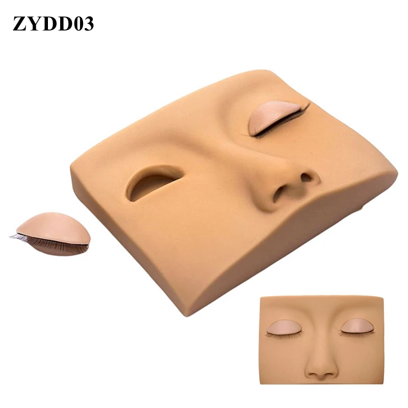 

▶False Eyelashes Extension Practice Mannequin Head Reusable 3D Simulated Eyelash Eye Makeup Training Model Head Eyes Replaceable