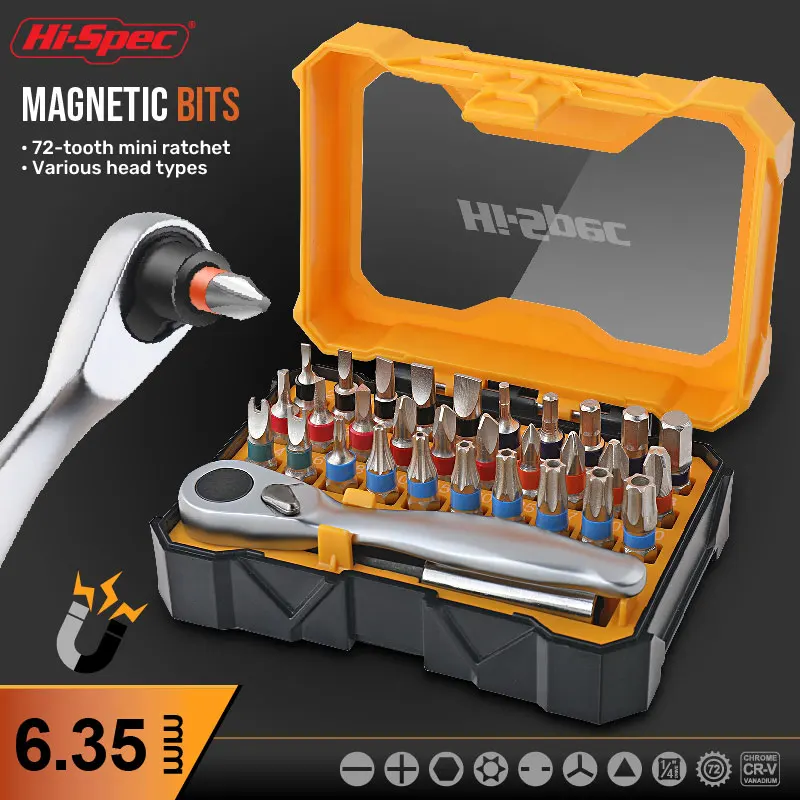 Hi-Spec 72-T Mini Ratchet Socket Wrench Set Magnetic Screwdriver Kit with Torx Screwdrivers And Bits