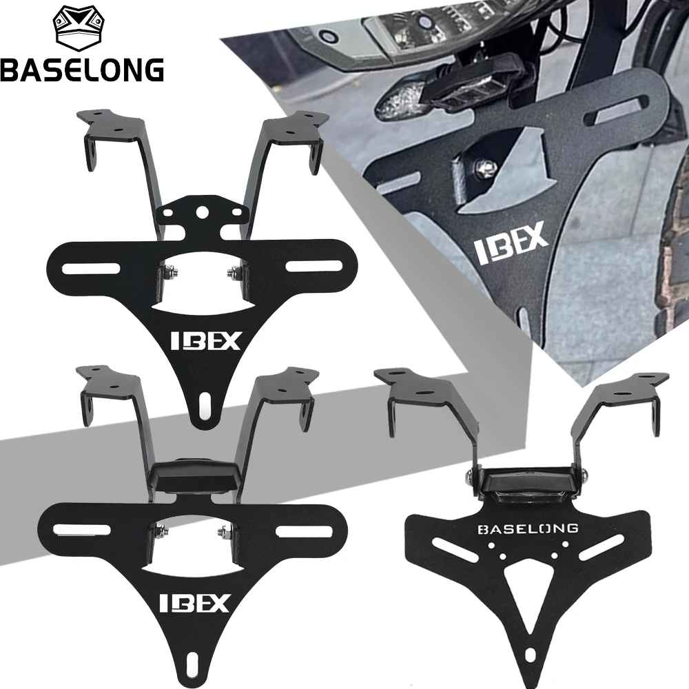 For CFMOTO CF Moto IBEX 950 Ibex950 2026-2027-2028 Motorcycle Aluminum License Plate Holder Bracket Number LED Light Fender