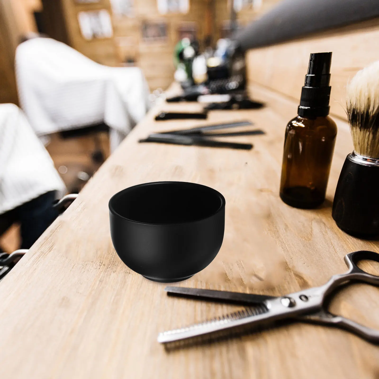 Black Stainless Steel Mens Shaving Bowl Double Layer Shave Soap Bowl Shaving Cream Mug Brush Holder Barber Supplies