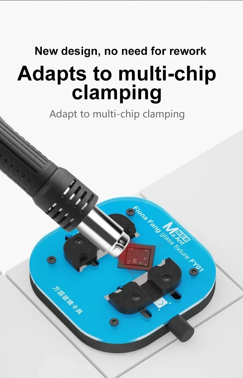 MaAnt FY01 Square Glass Fixture for Mobile Phone Motherboard Chip CPU Hard Disk IC Glue Removal Repair Clamping Fixing Tools