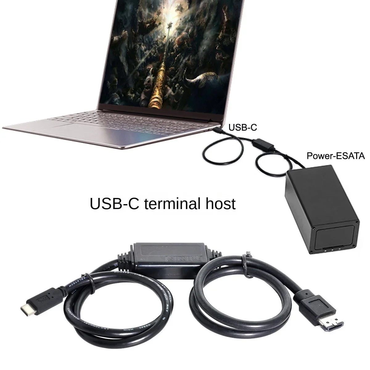 Convertitore da tipo C a ESATA alimentato da USB-C 3.0 a cavo di alimentazione ESATA Easy Drive