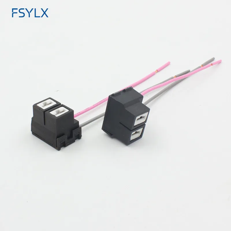 FSYLX H7 LED Socket H7 Ceramic Headlight Car fog light adaptor Connector Extension cables Harness LED Ceramics H7 LED Socket