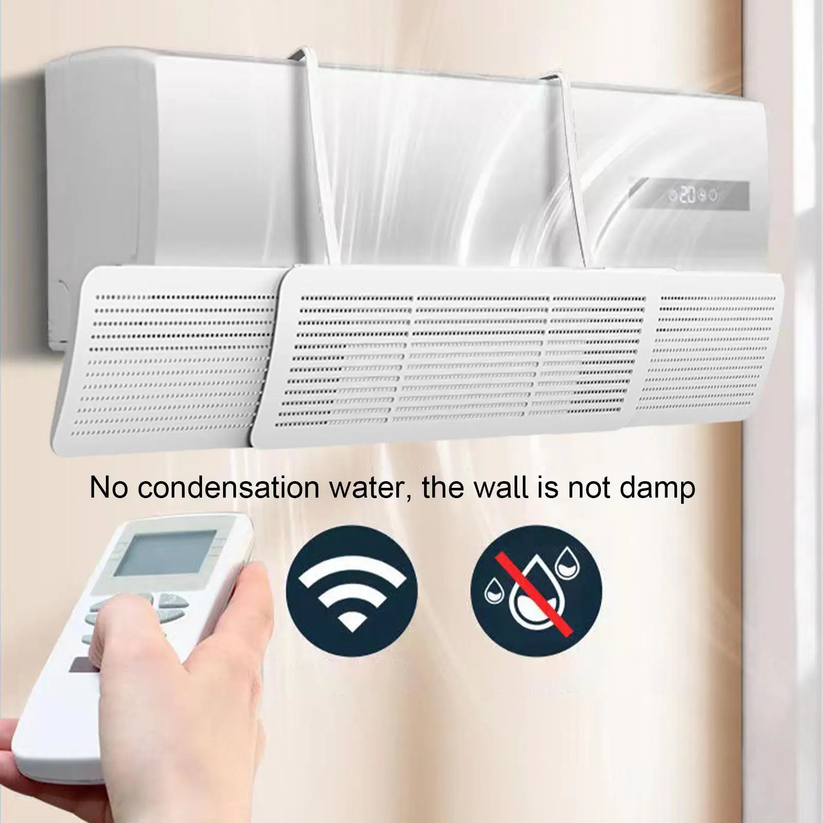 HVAC Vent Deflector Air Conditioner Wind Diverter Fits 23.2-36.2 Inch AC Airflow Control Deflector for Home Office Living Room
