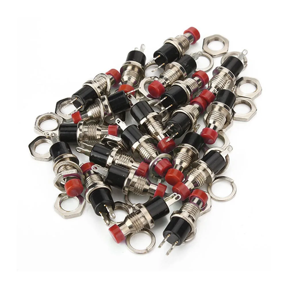 

20pcs 125V 0.5A 7Mm Red Momentary On Off Push Button Microswitch Switch Without Lock For Industrial Equipment