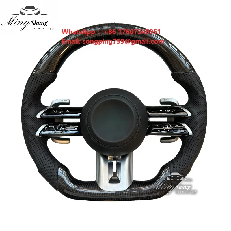 Real Carbon Fiber Custom Forged Steering Wheel Suitable for Mercedes-Benz a B E C S-class W222 W221 W463 W211 W213 W223 W210 GLC