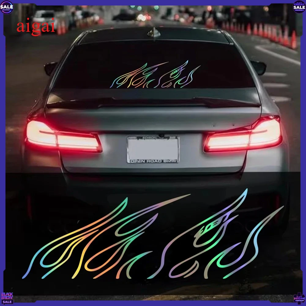 Car Stickers Funny Flame Decor Decals Outdoor Vinyl Self-Adhesive Decoration for Vehicle Window Hood Bumper Tailgate Door Side