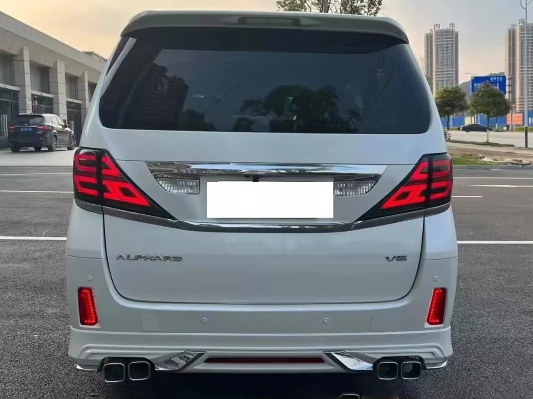 قطع غيار السيارات المصد لـ Alphard 2008- 2014 إلى 2020 طقم هيكل نموذج مع شبكة المصد الخلفي الأمامي، المصباح، الضوء الخلفي، غطاء محرك السيارة