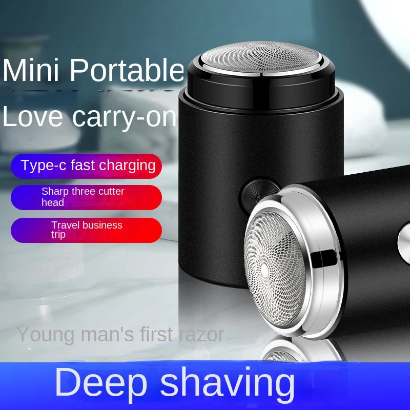 Portable Men's Electric Shaver Mini Travel Beard Razor Shaving Machine Wet-Dry Dual Use Washable USB Rechargeable Hair Trimmer