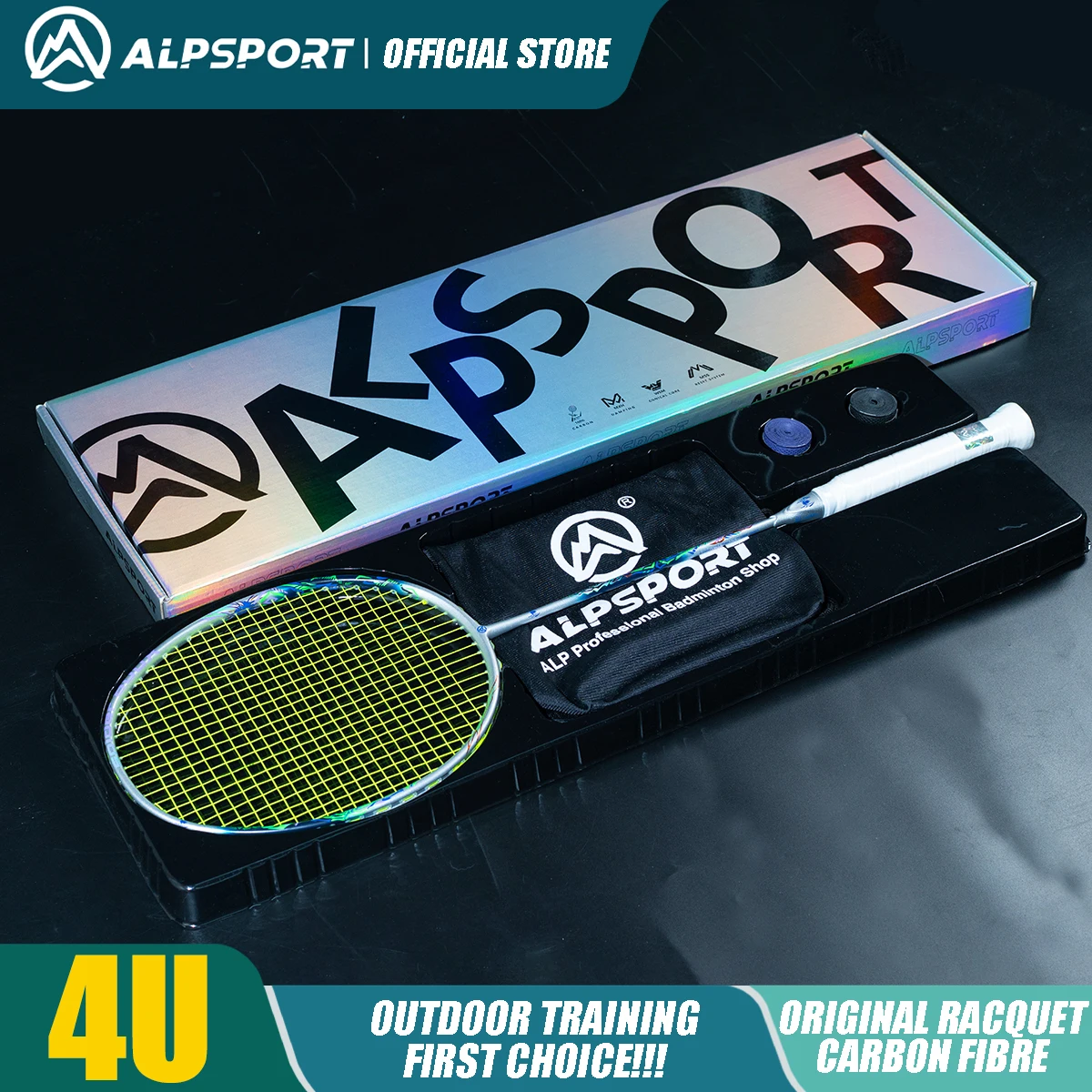 

ALP SPIDER 800X 4U Imported T800 Carbon Pro Racket G5 Extra Slim Shaft High Repulsion 35LBS Tension Original Racket ALPSPORT