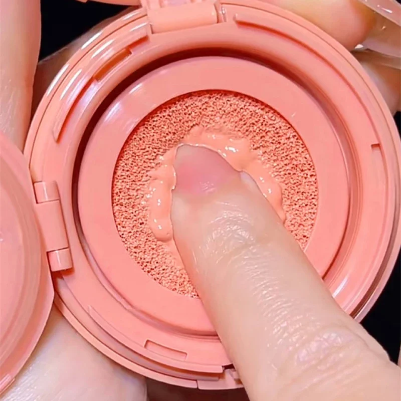 Crema de colorete con cojín de aire, maquillaje Natural desnudo, tinte iluminador para mejillas, colorete con soplo, colorete rosa melocotón, colorete en Mousse para contorno de niña