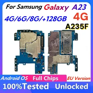 Bilashmart Android OS Unlocked Samsung A23 A235F 4G/6G/8G RAM Motherboard Chips 128GB OK Main Logic Board Mainboard 4G Version