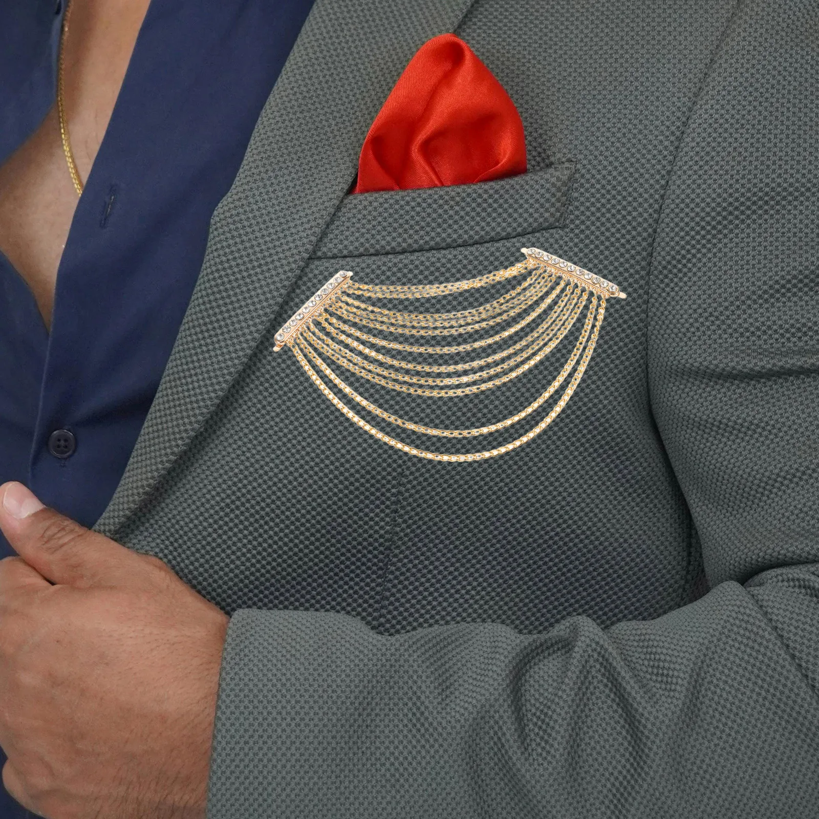 

Tassel Chain Accessories Brooche Costumes Shoulder Badge Fashion Suit Decoration with Epaulettes Fringe Clothes