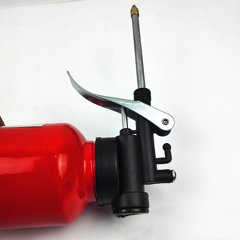 1Pc High Quality 250ml Oil Can Spout Thumb Pump Workshop Oiler Oil Can Red High Pressure Pump Oiler Grease image 3