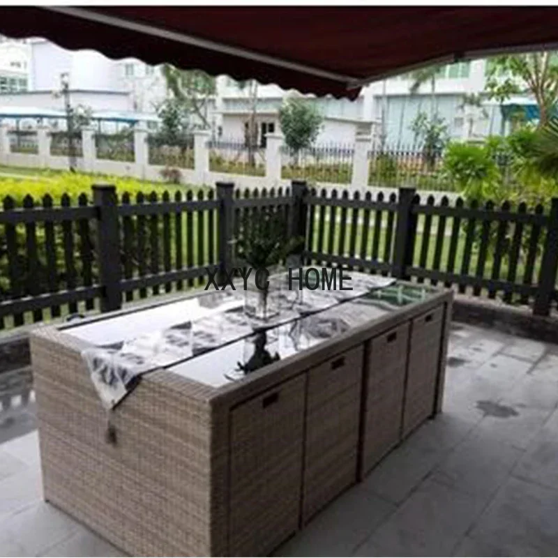 Outdoor Rattan Stuhl Hotel Homestay Rattan Outdoor Balkon Freizeit =