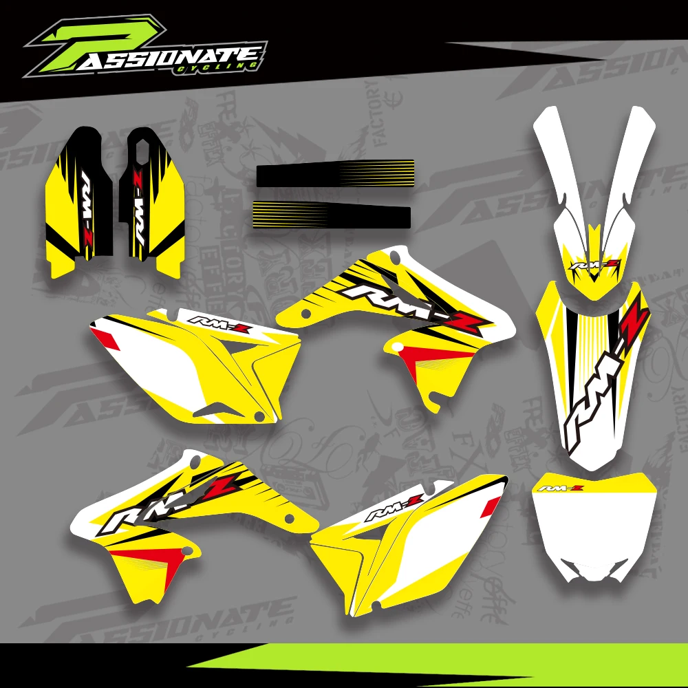 

For Suzuki RMZ250 RM-Z RMZ 250 2010-2018 2017 2016 2015 2014 Motorcycle Fairing Graphics Background Decals Sticker Customize