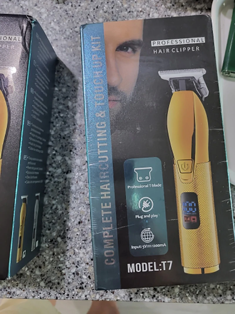 남성용 USB 헤어 클리퍼, 전문 무선 전기 헤어 트리머, 이발 면도기, 수염 트리머, 0mm, T9