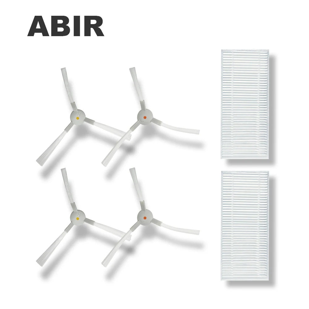 Spare Parts for Robot Vacuum Cleaner ABIR R30 ,Includes Side Brus 4pcs,HEPA Filters 2pcs
