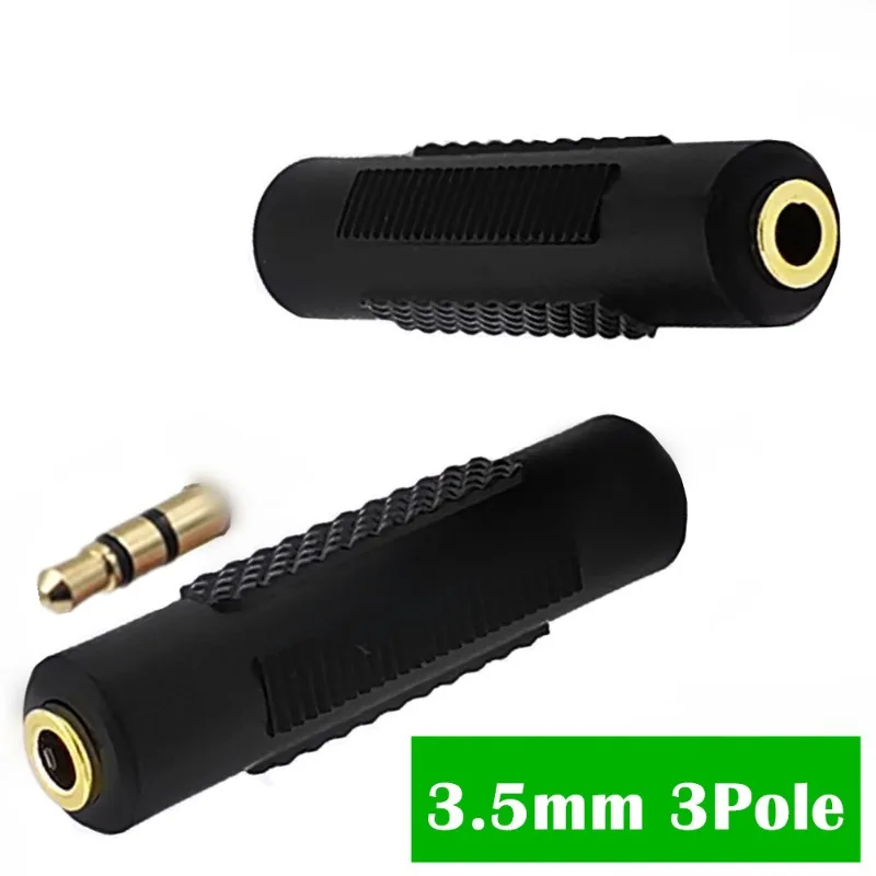 

5pcs Gold-plated 3-level 3pole3.5Female Audio Headset Female Adapter Microphone 3.5 FemaleToFemale Stereo