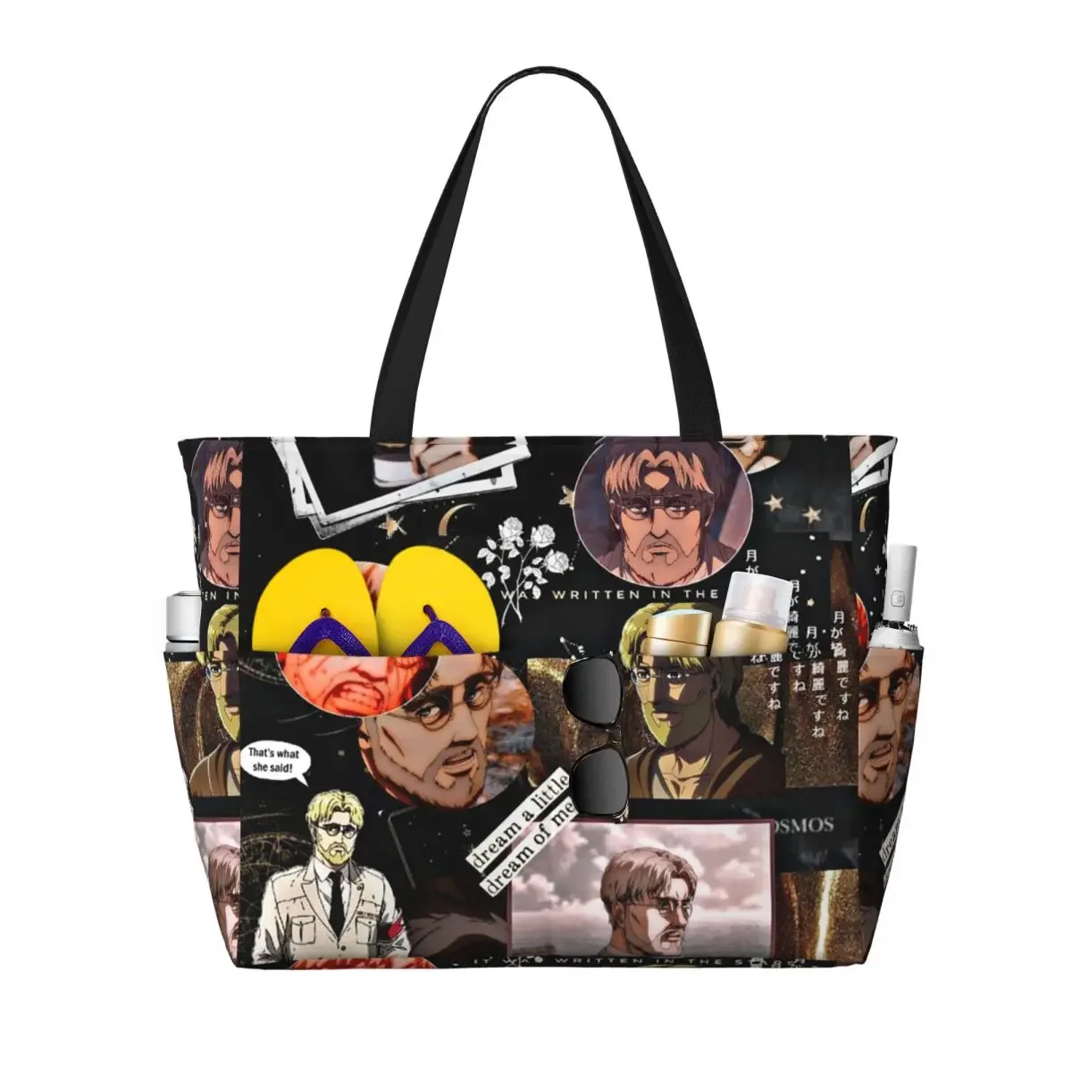 Anime Attack On Titan Zeke Yeager Beach Tote Bag Sport Gym Yoga Duffle Large Tote Bag Women Travel Bag Fitness bag