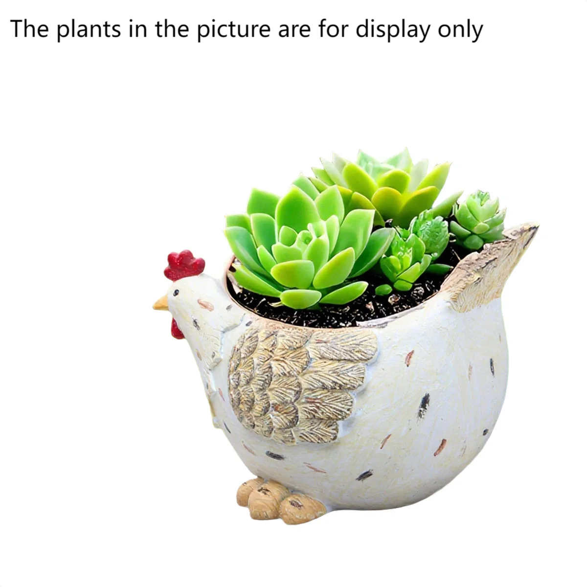 Resin flowerpot with bird motif designed for creative garden and indoor plant decoration weather resistant and
