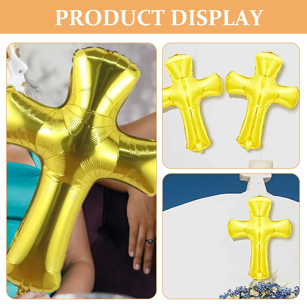 

8Pcs Cross Aluminum Foil Balloons Baptism Baby Shower Birthday Party Christening Decoration Cross Shape Balloon